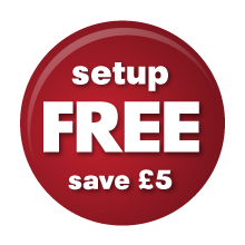 Free setup on web hosting. Save £5.