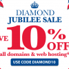 Diamond Jubilee Sale - Save 10% off all domains and web hosting - Use voucher code DIAMOND10