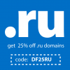 Permalink to Register .RU Domains Only £8.99 With Voucher Code DF25OFF .RU Get 25% off New Domain Names using code DF25OFF